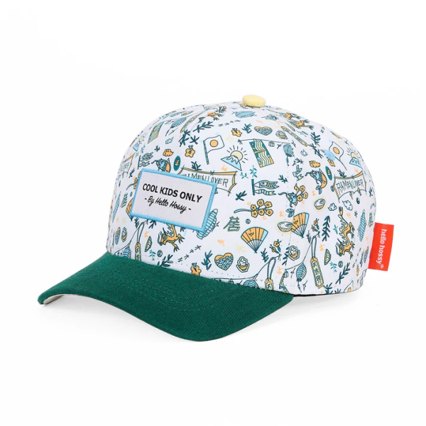 casquette-enfants-bebes-coton-biologique-imprime-vert-hello-hossy